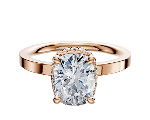 18K Rose Gold 4 Prong Collar Classic Flat 2.0mm Engagement Ring
