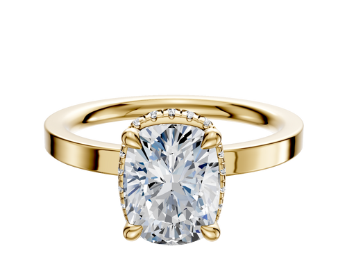 14K Yellow Gold 4 Prong Collar Classic Flat 2.0mm Engagement Ring