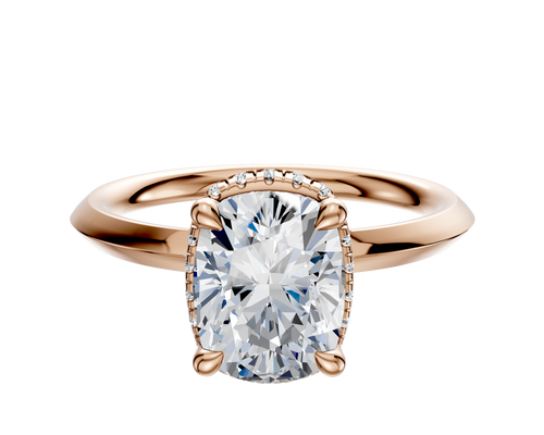 18K Rose Gold 4 Prong Collar Classic Knife Edge 2.0mm Engagement Ring
