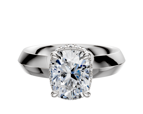 Platinum 4 Prong Collar Classic Knife Edge 4.0mm Engagement Ring