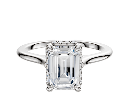Platinum 4 Prong Collar Cathedral Dome 1.5mm Engagement Ring