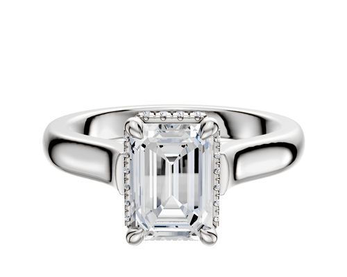 Platinum 4 Prong Collar Cathedral Dome 3.0mm Engagement Ring