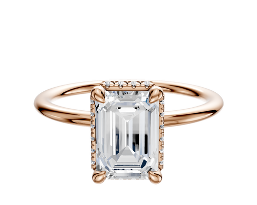 18K Rose Gold 4 Prong Collar Classic Dome 1.5mm Engagement Ring