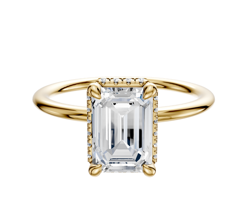18K Yellow Gold 4 Prong Collar Classic Dome 1.5mm Engagement Ring