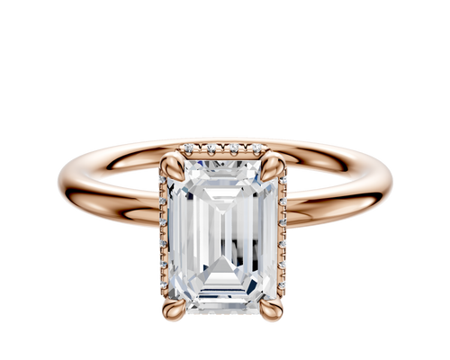 18K Rose Gold 4 Prong Collar Classic Dome 2.0mm Engagement Ring