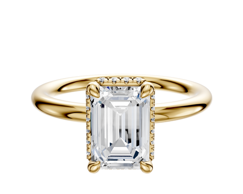 14K Yellow Gold 4 Prong Collar Classic Dome 2.0mm Engagement Ring