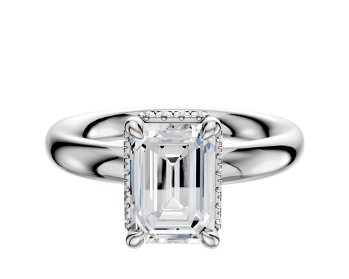 Platinum 4 Prong Collar Classic Dome 3.0mm Engagement Ring