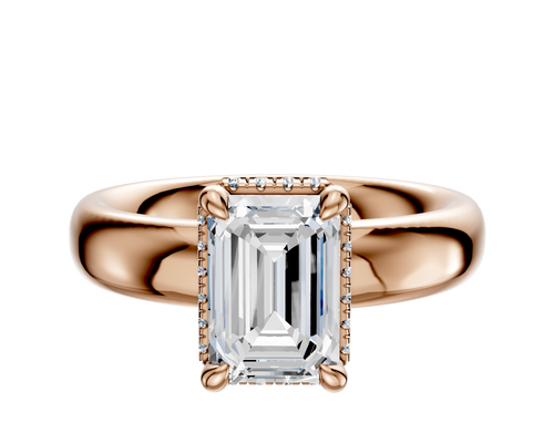 14K Rose Gold 4 Prong Collar Classic Dome 4.0mm Engagement Ring