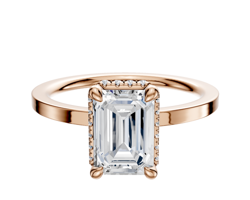 18K Rose Gold 4 Prong Collar Classic Flat 1.5mm Engagement Ring