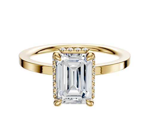 14K Yellow Gold 4 Prong Collar Classic Flat 1.5mm Engagement Ring