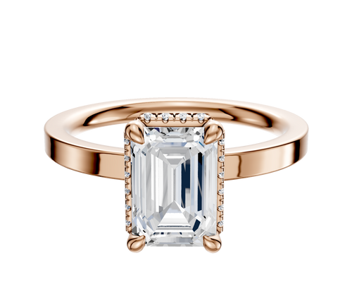 18K Rose Gold 4 Prong Collar Classic Flat 2.0mm Engagement Ring