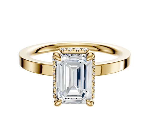 14K Yellow Gold 4 Prong Collar Classic Flat 2.0mm Engagement Ring
