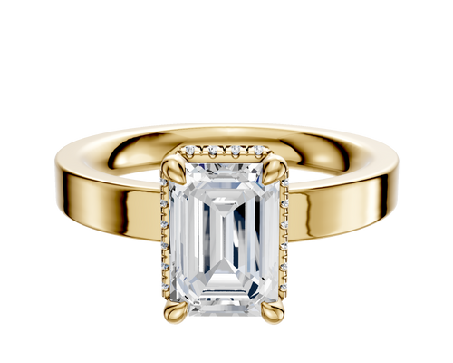 14K Yellow Gold 4 Prong Collar Classic Flat 3.0mm Engagement Ring