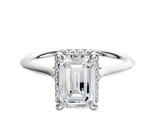 Platinum 4 Prong Collar Cathedral Knife Edge 1.5mm Engagement Ring