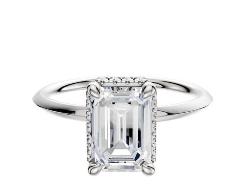Platinum 4 Prong Collar Classic Knife Edge 1.5mm Engagement Ring