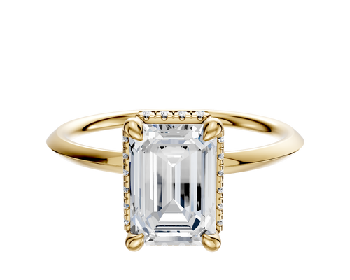 14K Yellow Gold 4 Prong Collar Classic Knife Edge 1.5mm Engagement Ring