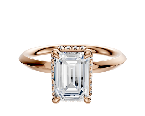 18K Rose Gold 4 Prong Collar Classic Knife Edge 2.0mm Engagement Ring