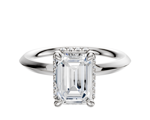 Platinum 4 Prong Collar Classic Knife Edge 2.0mm Engagement Ring
