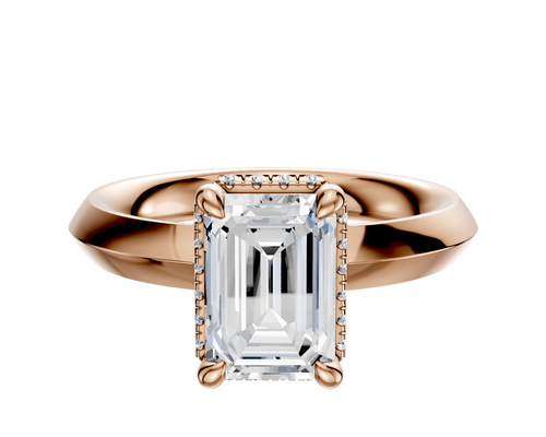 18K Rose Gold 4 Prong Collar Classic Knife Edge 3.0mm Engagement Ring