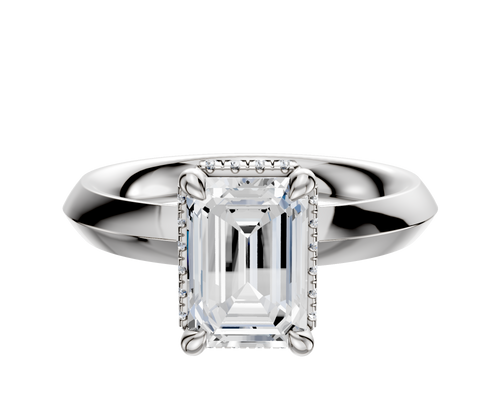 Platinum 4 Prong Collar Classic Knife Edge 3.0mm Engagement Ring