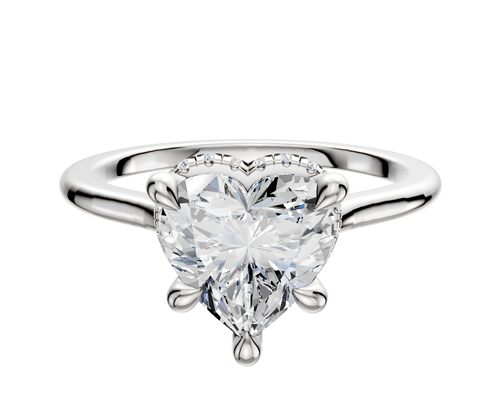 Platinum 4 Prong Collar Cathedral Dome 1.5mm Engagement Ring