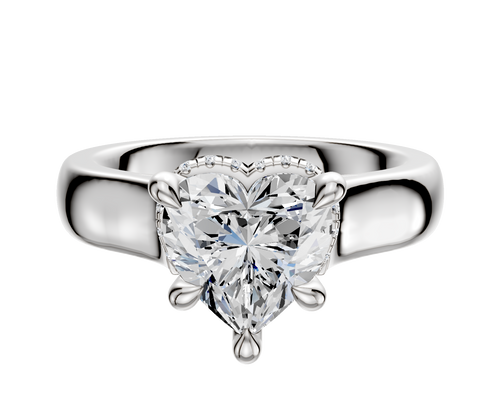 Platinum 4 Prong Collar Cathedral Dome 4.0mm Engagement Ring