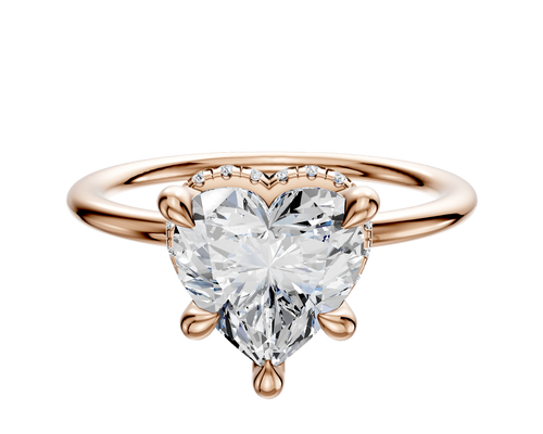 18K Rose Gold 4 Prong Collar Classic Dome 1.5mm Engagement Ring