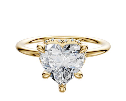 14K Yellow Gold 4 Prong Collar Classic Dome 1.5mm Engagement Ring