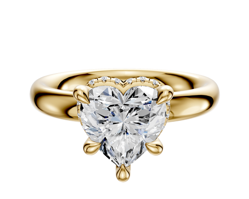 14K Yellow Gold 4 Prong Collar Classic Dome 3.0mm Engagement Ring