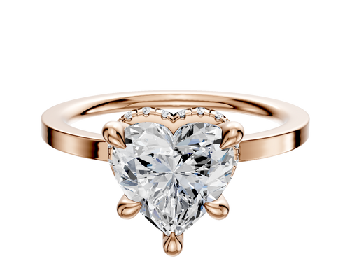 18K Rose Gold 4 Prong Collar Classic Flat 1.5mm Engagement Ring