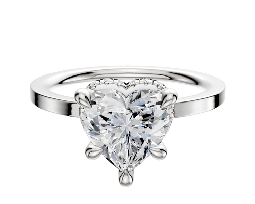 Platinum 4 Prong Collar Classic Flat 1.5mm Engagement Ring