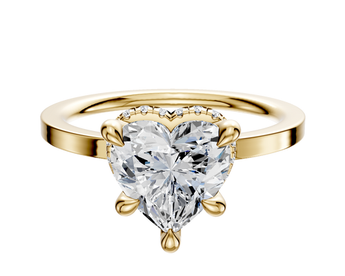 14K Yellow Gold 4 Prong Collar Classic Flat 1.5mm Engagement Ring