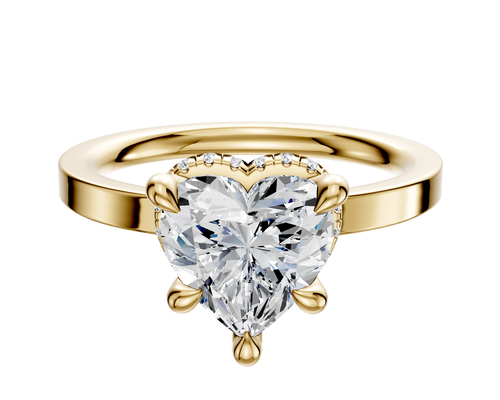 14K Yellow Gold 4 Prong Collar Classic Flat 2.0mm Engagement Ring