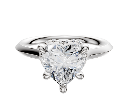 Platinum 4 Prong Collar Cathedral Knife Edge 2.0mm Engagement Ring