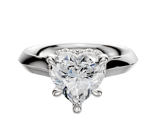 Platinum 4 Prong Collar Cathedral Knife Edge 3.0mm Engagement Ring