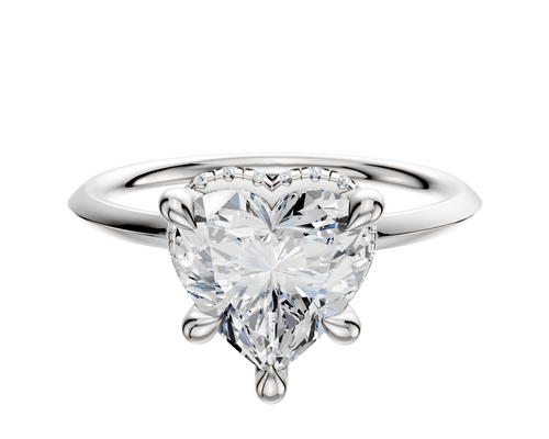 Platinum 4 Prong Collar Classic Knife Edge 1.5mm Engagement Ring