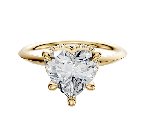 14K Yellow Gold 4 Prong Collar Classic Knife Edge 1.5mm Engagement Ring