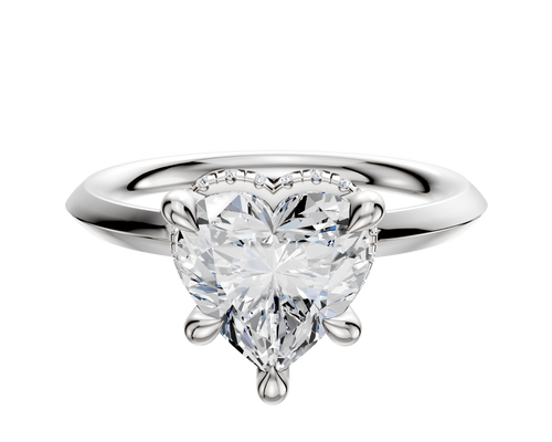 Platinum 4 Prong Collar Classic Knife Edge 2.0mm Engagement Ring