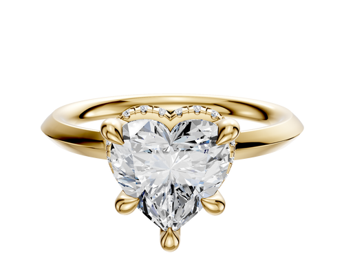 14K Yellow Gold 4 Prong Collar Classic Knife Edge 2.0mm Engagement Ring