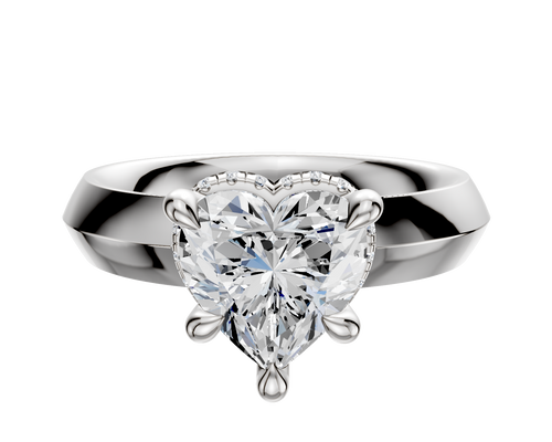 Platinum 4 Prong Collar Classic Knife Edge 4.0mm Engagement Ring