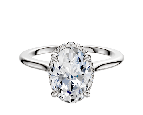 Platinum 4 Prong Collar Cathedral Dome 1.5mm Engagement Ring