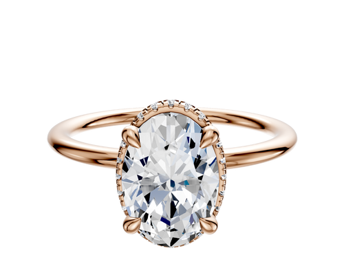 14K Rose Gold 4 Prong Collar Classic Dome 1.5mm Engagement Ring