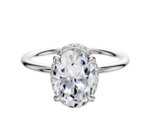 18K White Gold 4 Prong Collar Classic Dome 1.5mm Engagement Ring