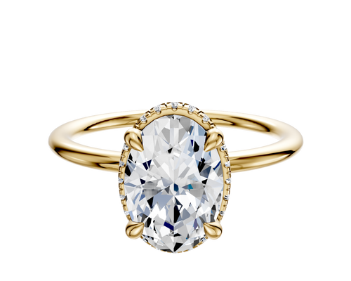 14K Yellow Gold 4 Prong Collar Classic Dome 1.5mm Engagement Ring