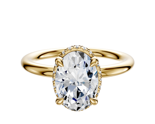 14K Yellow Gold 4 Prong Collar Classic Dome 2.0mm Engagement Ring