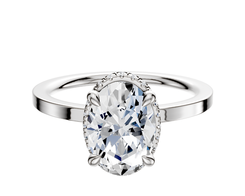Platinum 4 Prong Collar Classic Flat 1.5mm Engagement Ring