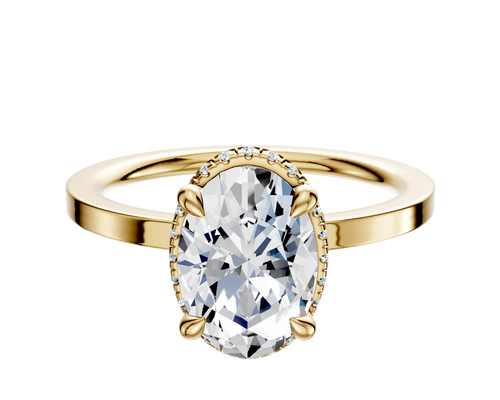 14K Yellow Gold 4 Prong Collar Classic Flat 1.5mm Engagement Ring