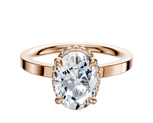 18K Rose Gold 4 Prong Collar Classic Flat 2.0mm Engagement Ring