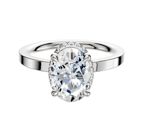Platinum 4 Prong Collar Classic Flat 2.0mm Engagement Ring
