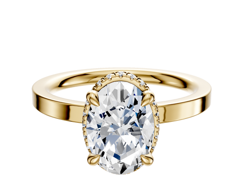 14K Yellow Gold 4 Prong Collar Classic Flat 2.0mm Engagement Ring